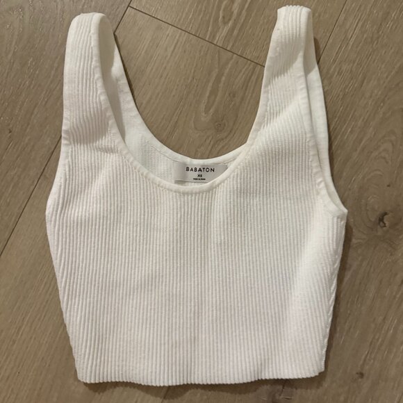 Sculpt Knit Squareneck Cropped Tank - Picture 1 of 1
